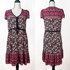 EUC Tulle & Batiste Lily Boho Mini Dress, Moonless Black